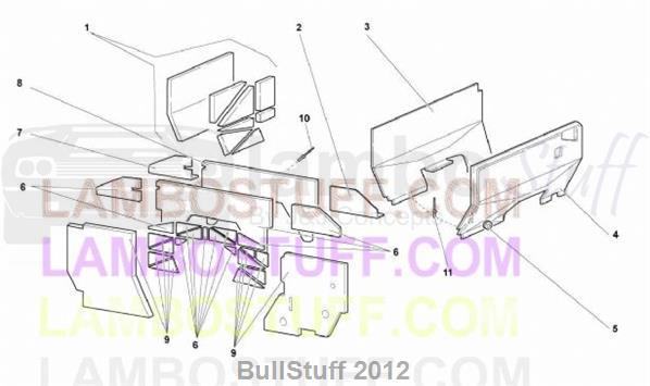 2010 Lamborghini MURCIELAGO LP 640 COUPE USA INSULATIONS AND SOUNDPROOFING (864.01.00)